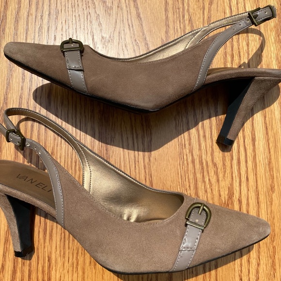 Vaneli Dalan Truffle Suede Closed-toe Sandals 8.5M - Picture 4 of 11